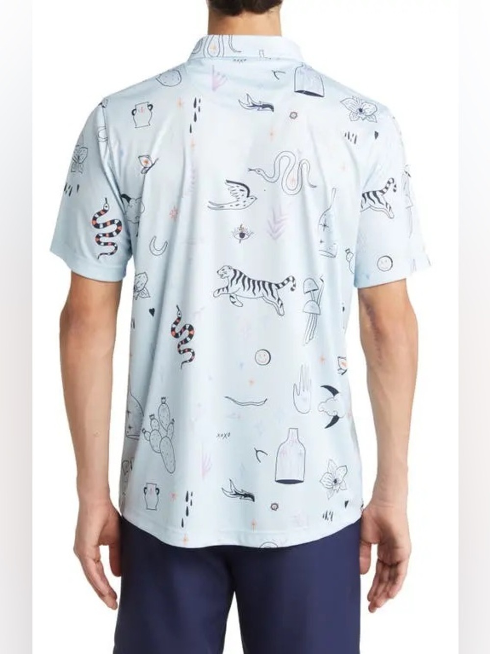 Swannies | Brock Doodle Print Golf Polo Shirt | Size XL - Picture 2 of 6
